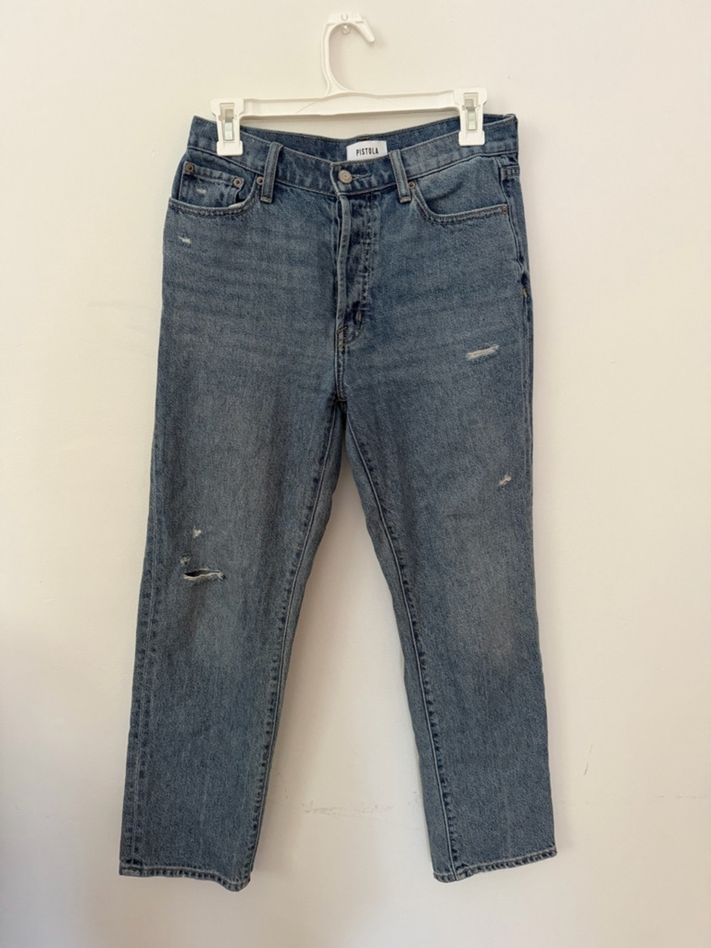 PISTOLA High Raise Straight Leg Denim Jeans